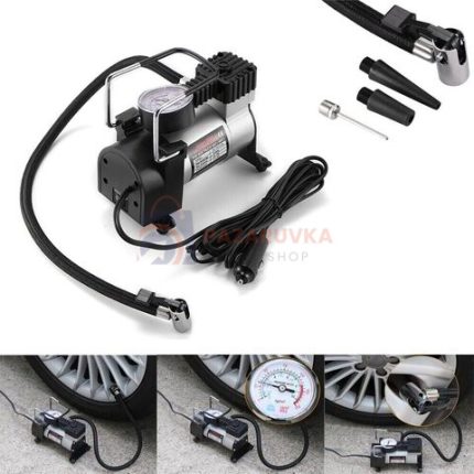 Универсален Компресор За Гуми 12V с 3 Вида Накрайника