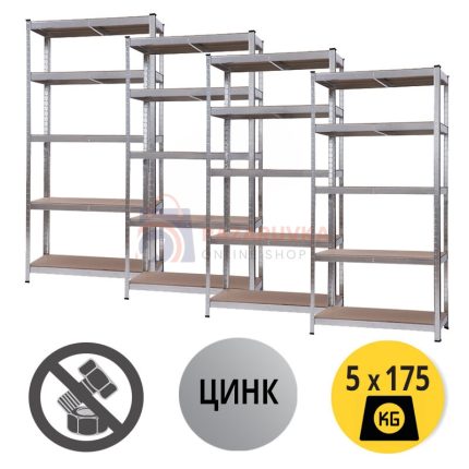 Пакет 4бр - Стелаж 180x90x40см, 5х175кг