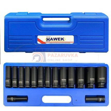 УДАРНИ ВЛОЖКИ 1/2″ УДЪЛЖЕНИ (10 – 32 ММ) 15 ЧАСТИ HAWEK