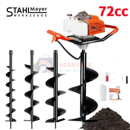 БЕНЗИНОВ СВРЕДЕЛ STAHLMAYER 72CC + ПОДАРЪК СВРЕДЛО 200 ММ