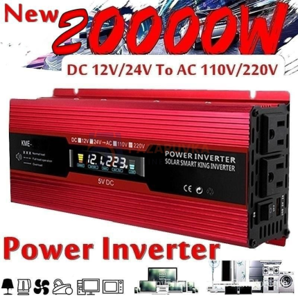 МОЩЕН ИНВЕРТОР UKC KC-2000D С ДИСПЛЕЙ – 24V КЪМ 220V, 2000W