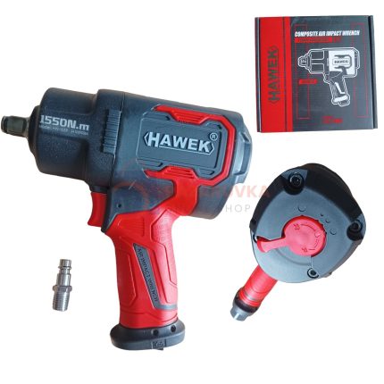 ПНЕВМАТИЧЕН УДАРЕН ГАЙКОВЕРТ С КЪС ШПИНДЕЛ 1/2'' 1550NM HAWEK