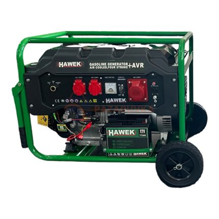 МОНОФАЗЕН БЕНЗИНОВ ЧЕТИРИТАКТОВ ГЕНЕРАТОР ЗА ТОК 6,5 KW - АГРЕГАТ HAWEK PRO