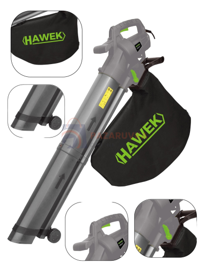 ЛИСТОСЪБИРАЧ 3500W С ТРИ РЕЖИМА СЪБИРАНЕ, ИЗДУХВАНЕ И РАЗДРОБЯВАНЕ HAWEK С 2 ТОРБИ