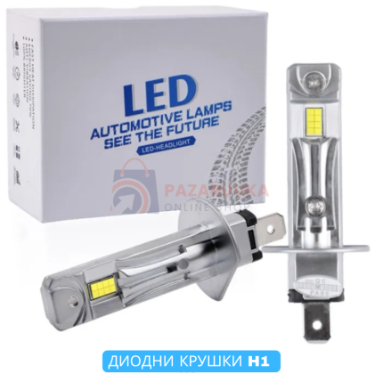 LED КРУШКИ H1 T122-H1 С CSP3570 ДИОДИ – 8000LM, 9-32V, ВОДОУСТОЙЧИВИ