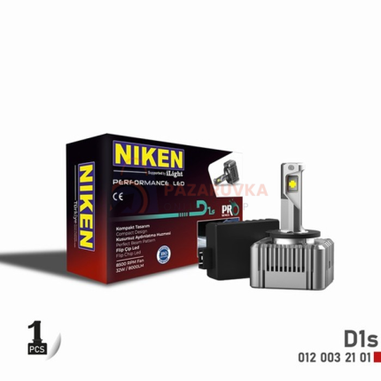 LED КРУШКА NIKEN D1S – 8000LM, 6500K, IP65, ИЗДРЪЖЛИВ АЛУМИНИЕВ КОРПУС