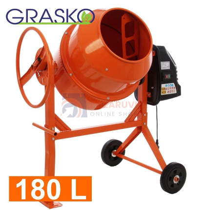 БЕТОНОБЪРКАЧКА GRASKO HCM650, 800 W, 180 ЛИТРА, МЕТАЛЕН ЗЪБЕН ВЕНЕЦ