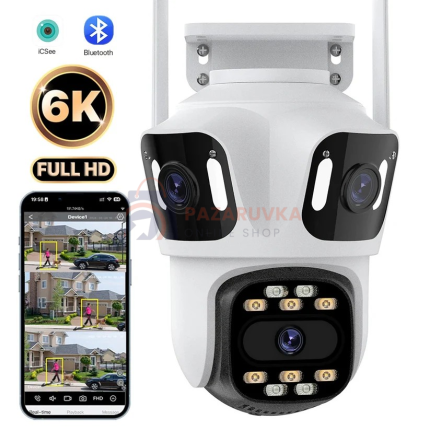 ТРОЙНА ВЪНШНА WIFI КАМЕРА P15 С ТРИ ЕКРАНА 3MP + 3MP + 6MP