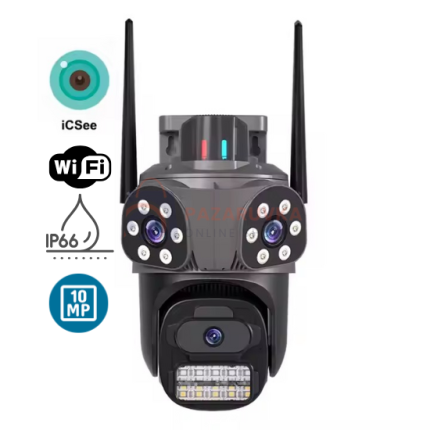 ТРОЙНА ВЪНШНА WIFI КАМЕРА С ТРИ ОБЕКТИВА – 10MP ICSEE