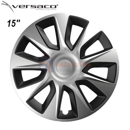 ТАСОВЕ ЗА ДЖАНТИ 15" VERSACO STRATOS SILVER/BLACK – МОДЕЛ 56021