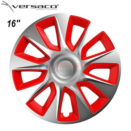 ТАСОВЕ ЗА ДЖАНТИ 16" VERSACO STRATOS SILVER / RED – КОМПЛЕКТ 4 БРОЯ