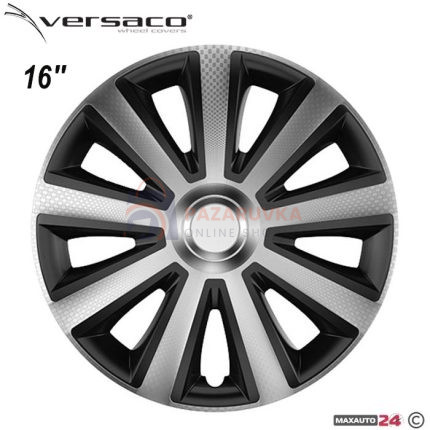 ТАСОВЕ ЗА ДЖАНТИ 16" VERSACO CARBON AVIATOR – СРЕБРИСТО / ЧЕРНИ – КОМПЛЕКТ 4 БРОЯ