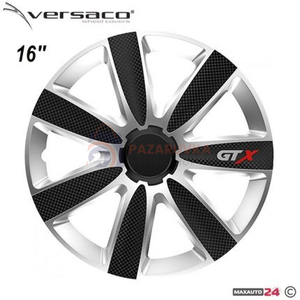 ТАСОВЕ ЗА ДЖАНТИ 16" VERSACO CARBON GTX BLACK / SILVER – КОМПЛЕКТ 4 БРОЯ