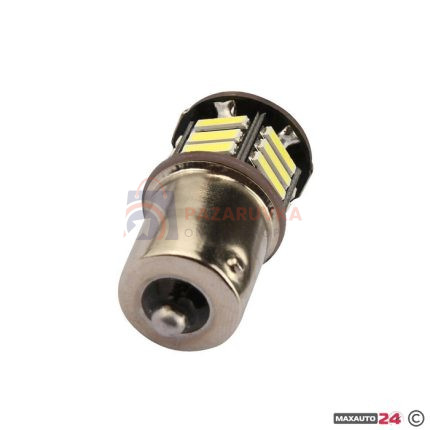 ДИОДНА КРУШКА BA15S / P21 – 21 SMD LED, 12V, БЯЛА СВЕТЛИНА (КОМПЛЕКТ 2 БР.)