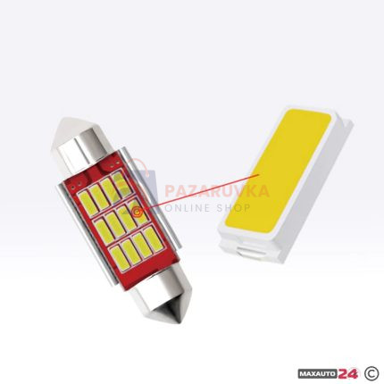 ДИОДНИ КРУШКИ 41ММ – 12 SMD, БЯЛА СВЕТЛИНА 6000K – МОДЕЛ 281139 (КОМПЛЕКТ 2 БР.)