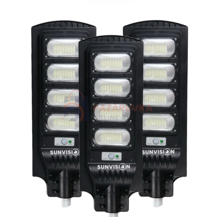 КОМПЛЕКТ 3 БР. СОЛАРНА ЛАМПА 1800W SUNVISION – МАКСИМАЛНО МОЩНО ВЪНШНО ОСВЕТЛЕНИЕ
