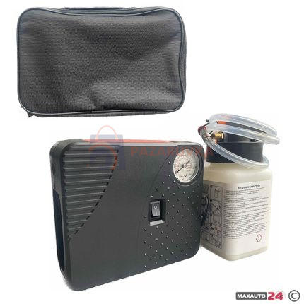 КОМПРЕСОР 12V С МАНОМЕТЪР И СПРЕЙ ЗА ГУМИ – МОДЕЛ 26036 / 60700
