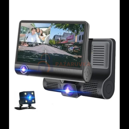 ТРОЙНА АВТОМОБИЛНА КАМЕРА С FULL HD, НОЩНО ВИЖДАНЕ И G-СЕНЗОР