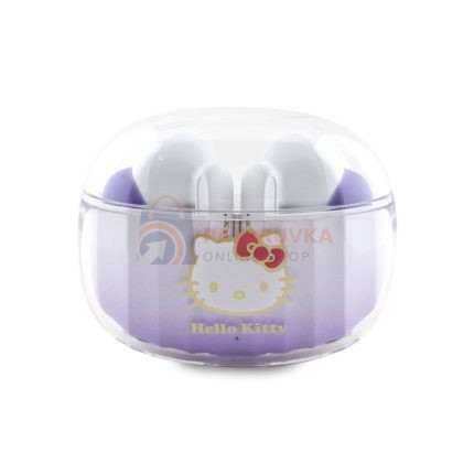 БЕЗЖИЧНИ TWS СЛУШАЛКИ HELLO KITTY С ГРАДИЕНТНО ЕЛЕКТРОПЛАТУИРАНО ЛОГО – PURPLE