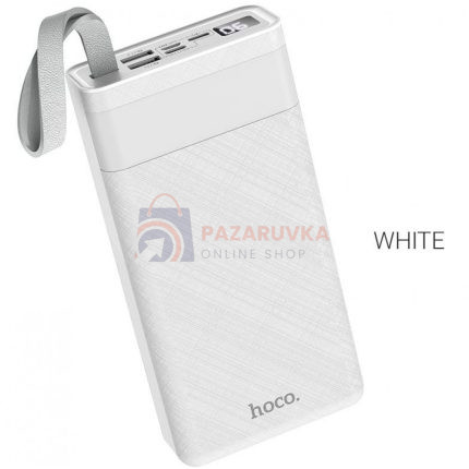 HOCO J73 ПРЕНОСИМО ЗАРЯДНО 30,000mAh С LED ОСВЕТЛЕНИЕ – БЯЛ