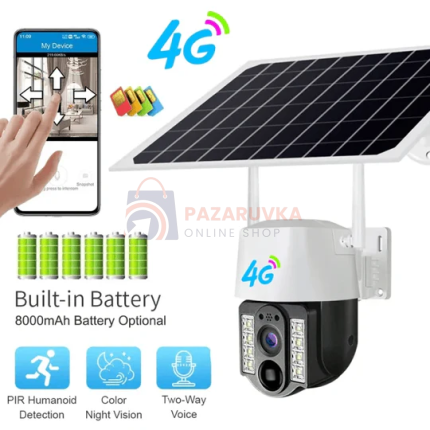 СОЛАРНА 4G SIM IP КАМЕРА HY-D012S – 10MP, 1080P, 360°, ДВУПОСОЧНО АУДИО