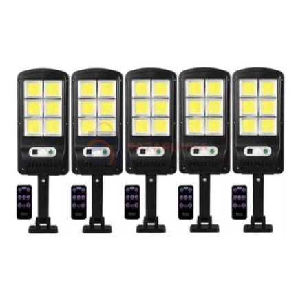 КОМПЛЕКТ 5 БР. LED COB СОЛАРНА СЕНЗОРНА ЛАМПА 1200W С ДИСТАНЦИОННО УПРАВЛЕНИЕ