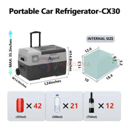 ALPICOOL АВТО ХЛАДИЛНИК 36L – 12/24V DC | 100–240V AC