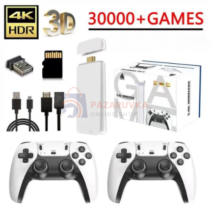 GAME STATION GAME STICK M15 4K – РЕТРО КОНЗОЛА С 30 000+ ИГРИ И БЕЗЖИЧНИ ДЖОЙСТИЦИ