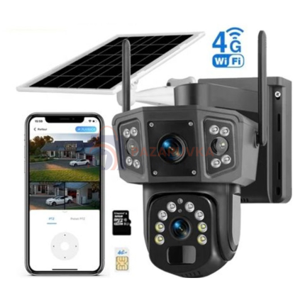 4G СОЛАРНА КАМЕРА СЪС SIM КАРТА И ДВОЕН ОБЕКТИВ 16MP – V380