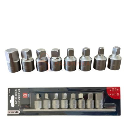 КЛЮЧ ЗА КАРТЕР – ПРОФЕСИОНАЛЕН КОМПЛЕКТ 8 ЧАСТИ HAWEK HW-4118MR (1/2″, 8-19 ММ)