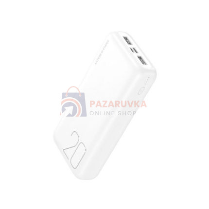 XO PR183 ПРЕНОСИМО ЗАРЯДНО POWER BANK 20,000mAh – 2xUSB-C / 1xUSB – БЯЛ
