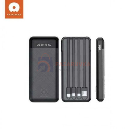 ВЪНШНА БАТЕРИЯ WUW Y131 4в1 POWER BANK 20,000mAh С LED ДИСПЛЕЙ – ЧЕРЕН