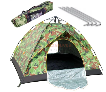 КЪМПИНГ ПАЛАТКА АВТОМАТИЧНА 4-МЕСТНА 200x200x140 СМ