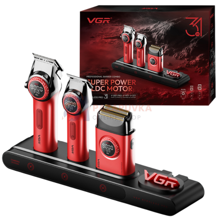 ПРОФЕСИОНАЛЕН БАРБЪР КОМПЛЕКТ 3 В 1 – VGR STEPLESS PRO