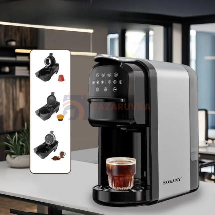 КАФЕМАШИНА SOKANY SK-04031 – 3в1 (МЛЯНО КАФЕ + NESpresso + DOLCE GUSTO), 1400W, 20 BAR