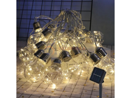 СОЛАРНИ LED КРУШКИ КОМПЛЕКТ – 10 БР., ТОПЛА СВЕТЛИНА, ВЪНШНО ОСВЕТЛЕНИЕ