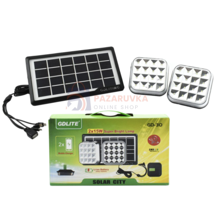 СОЛАРНА СИСТЕМА GD-030 – КОМПАКТНО LED ОСВЕТЛЕНИЕ БЕЗ ТОК