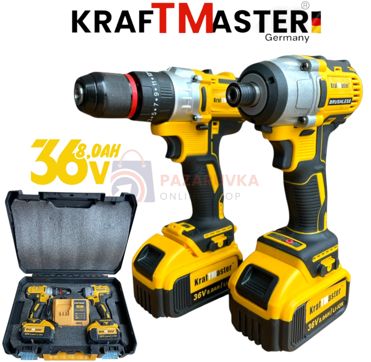 komplekt-2v1-akumulatoren-vintovert-i-impakt-kraftmaster-36v-8-0ah-s-2-baterii-i-kufar